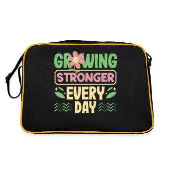 Growing Stronger Every Day Motivational - Retro Bag - black/gold - Back