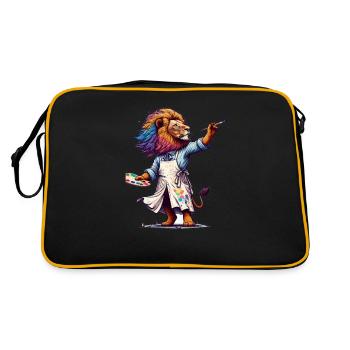 Cute Lion Artist - Retro Bag - black/gold - Back