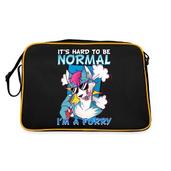 It's hard to be normal I'm a Furry I Cosplay - Retro Bag - black/gold - Back