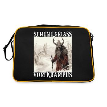 Krampus T Père Noël démoniaque Kramperl Masque de - Sac Retro - noir/or - Dos