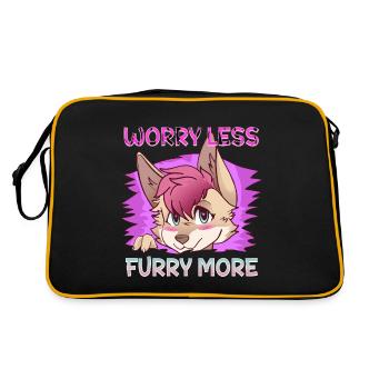 Worry less Furry more I Fursona Cosplay Fandom - Retro Bag - black/gold - Back