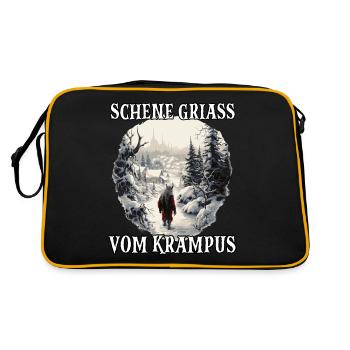 Krampus Mask | Costume Krampus | Tradition - Sac Retro - noir/or - Dos