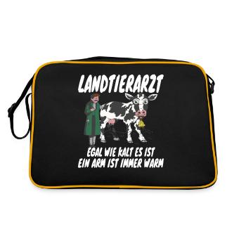 "No matter how cold it is" Country Veterinarian - Retro Bag - black/gold - Back