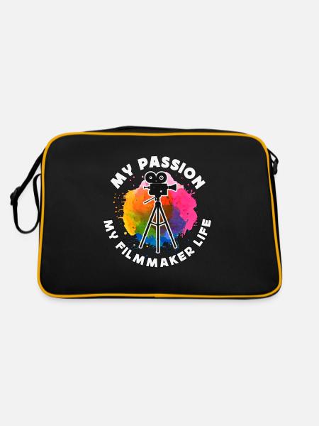 Filmmaker My Passion My Filmmaker Job Filmmaking - Retro Bag - black/gold - Back