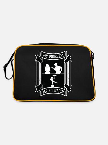 Circus Clown My Problem My Pictogram Mom Clowning - Retro Tasche - Schwarz/Gold - Hinten