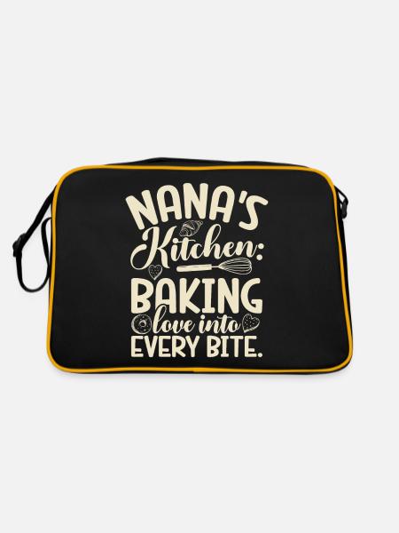 Nana Gifts - Retro Tasche - Schwarz/Gold - Hinten