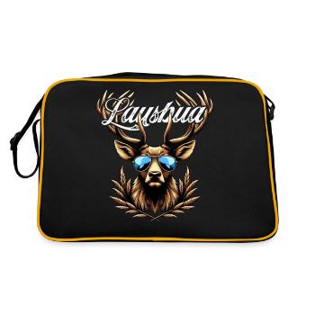 Tracht Kinder Lausbua T-Shirt Herren Trachtenshirt - Retro Tasche - Schwarz/Gold - Hinten