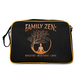 Yoga Famille, Pleine conscience, Inspirant - Sac Retro - noir/or - Dos
