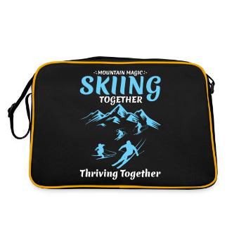 Magie de la montagne Skier ensemble Vacances en famille Ski - Sac Retro - noir/or - Dos