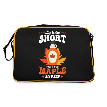 La vie d’un amateur de sirop d’érable est trop courte pour un faux érable - Sac Retro - noir/or - Dos