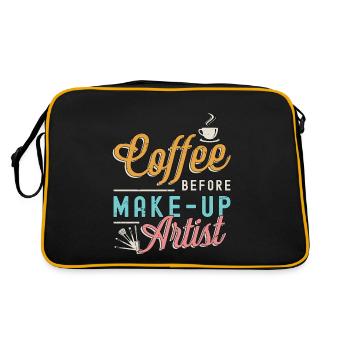 Maquilleuse Cosmétologue du café Amateur de café - Sac Retro - noir/or - Dos