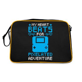 Retro Gaming Love Nostalgia Pixel Graphismes - Sac Retro - noir/or - Dos
