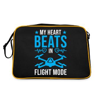 Drohnenpiloten-Design-Flugmodus - Retro Tasche - Schwarz/Gold - Hinten