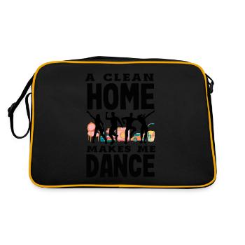 A Clean Home Makes Me Dance Joyful - Retro Tasche - Schwarz/Gold - Hinten