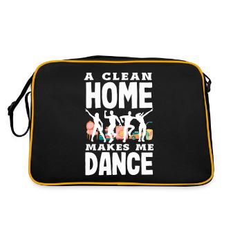 A Clean Home Makes Me Dance Joyful - Retro Tasche - Schwarz/Gold - Hinten