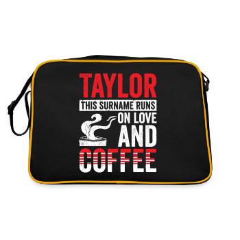 Taylor Coffee Saying Family Team Gift Idea - Retro Bag - black/gold - Back