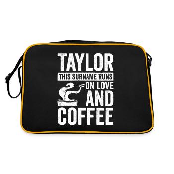 Taylor Coffee Bean Family Team Gift Idea - Retro Bag - black/gold - Back