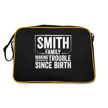 Smith Birth Family Team Gift Idea - Retro Bag - black/gold - Back