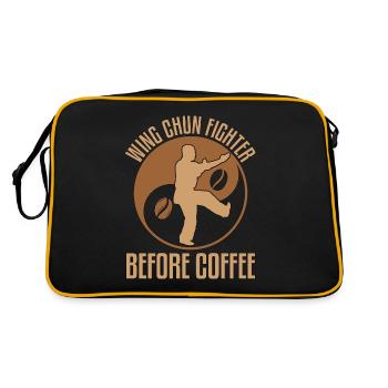 Wing Chun Fighter Before Martial Arts Coffee Lover - Retro Bag - black/gold - Back