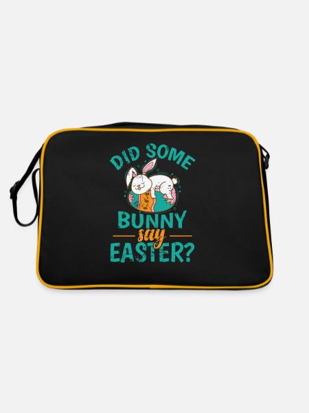 Did Some Bunny say Easter? colorful easter eggs - Retro Bag - black/gold - Back