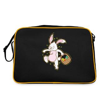 Lapin de Pâques avec panier rempli d’œuf de Pâques - Sac Retro - noir/or - Dos