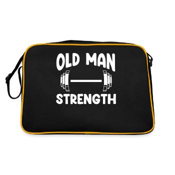 Vieil homme Force Powerlifting Grand-père Fitness - Sac Retro - noir/or - Dos