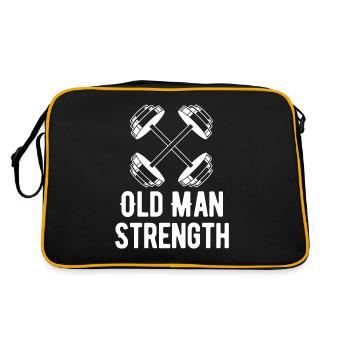 Vieil homme Force Powerlifting Grand-père Fitness - Sac Retro - noir/or - Dos