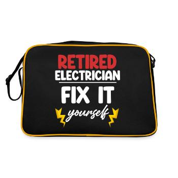 Retired Electrician Fix It Yourself - Retro Bag - black/gold - Back