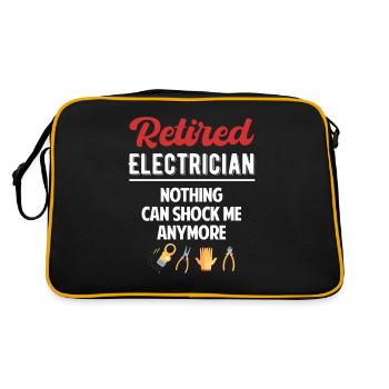 Retired Electrician Nothing Can Me Anymore - Retro Bag - black/gold - Back