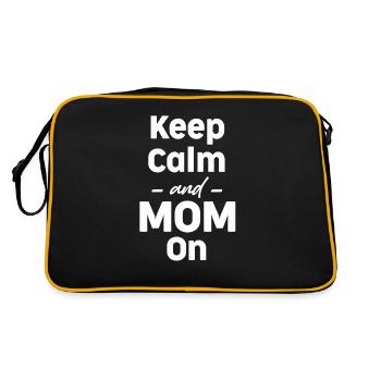 Bleiben Sie Ruhig Und Mama Auf Lustige Erziehung - Retro Tasche - Schwarz/Gold - Hinten