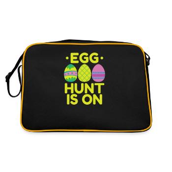 Egg Hunt is on Easter Colorful Easter Eggs - Retro Bag - black/gold - Back