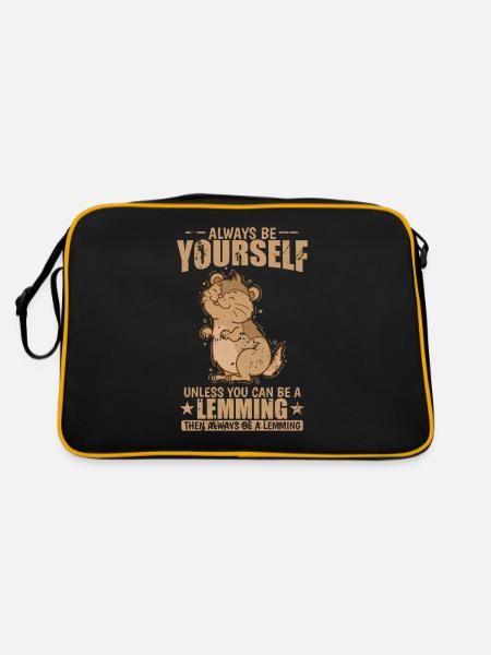 Soyez un Lemming si vous le pouvez Rongeur - Sac Retro - noir/or - Dos