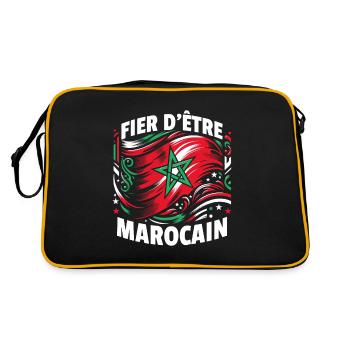 Fier D'Être Marocain Cadeau Maroc Drapeau Maghreb - Sac Retro - noir/or - Dos