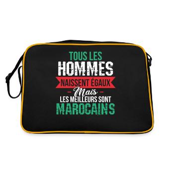 Meilleurs Homme Marocain Humour Cadeau Maroc Drôle - Sac Retro - noir/or - Dos
