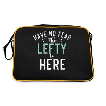 Left Handers Gifts - Retro Tasche - Schwarz/Gold - Hinten