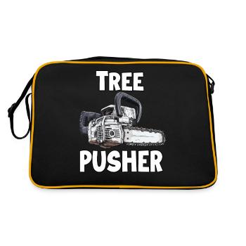 Pousseur d'arbre | Bûcheron T Forestier | Drôle - Sac Retro - noir/or - Dos