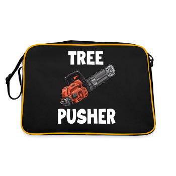 Pousseur d'arbre | Bûcheron T Forestier | Drôle - Sac Retro - noir/or - Dos
