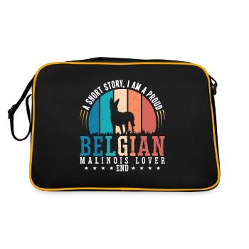 Belgian Malinois Lover A Short Story Working Dog - Retro Bag - black/gold - Back