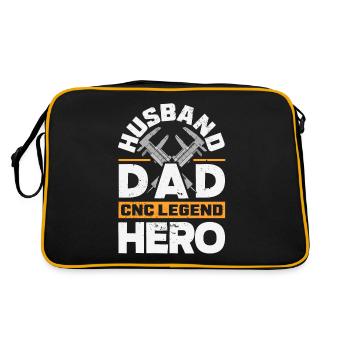 Funny CNC machinist - Retro Bag - black/gold - Back
