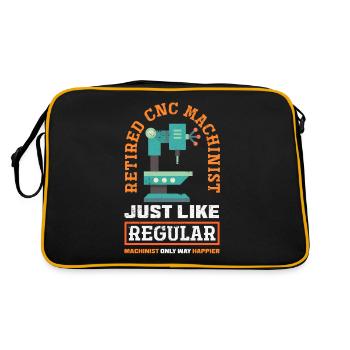 Funny CNC machinist - Retro Bag - black/gold - Back
