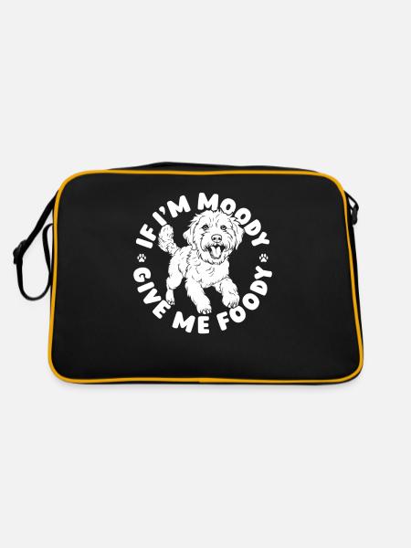 Golden Doodle Drôle Si Je Suis De Mauvaise Humeur Donnez-Moi Gourmand - Sac Retro - noir/or - Dos