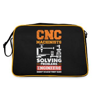 Funny CNC machinist - Retro Bag - black/gold - Back