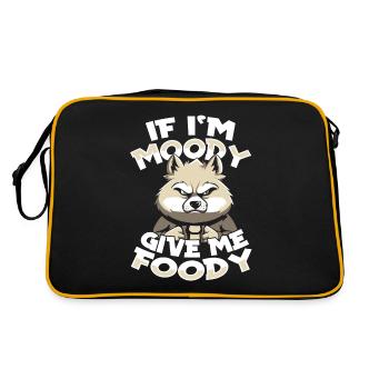 Loup Drôle Si Je Suis De Mauvaise Humeur Donnez-Moi Gourmand - Sac Retro - noir/or - Dos