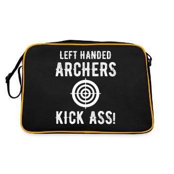 Left Handed Archer Kicks In The! - Retro Bag - black/gold - Back