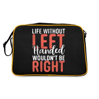 Left Handers Gifts - Retro Tasche - Schwarz/Gold - Hinten