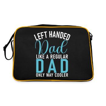 Left Handers Gifts - Retro Tasche - Schwarz/Gold - Hinten
