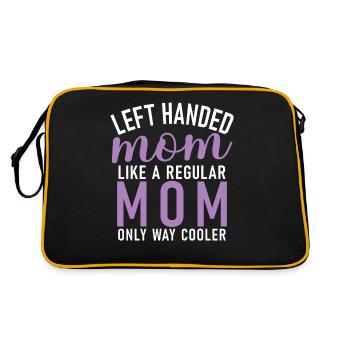 Left Handers Gifts - Retro Tasche - Schwarz/Gold - Hinten