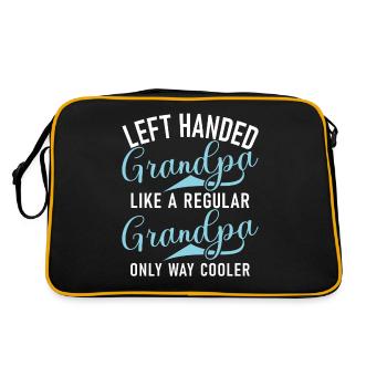 Left Handers Gifts - Retro Tasche - Schwarz/Gold - Hinten