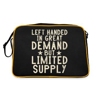 Left Handers Gifts - Retro Tasche - Schwarz/Gold - Hinten