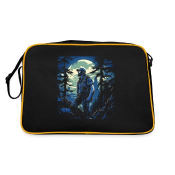 Hiking T Trekking Outfit Hiking Motif Forest - Retro Bag - black/gold - Back